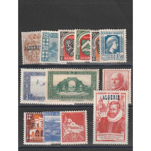 Timbres Algerie Avant Indépendances 13 Valeurs Neuf **