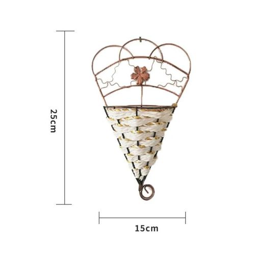 Crochet de plante tissé Panier de jardinière suspendu pour utilisation décorative intérieure Fenêtre de cuisine Chambre à coucher Panier de fleurs mural en fer forgé
