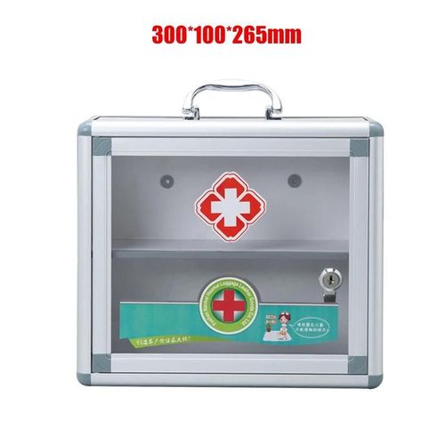 Armoire À Pharmacie Domestique En Alliage D'aluminium Armoire À Pharmacie Multicouche Boîte De Rangement Murale De Premiers Secours 30x10x26.5cm