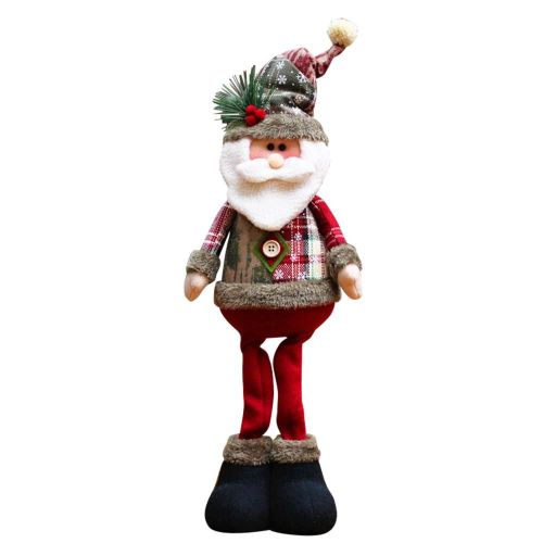 Nouvel An Noël Grandes Poupées Père Noël Bonhomme de neige Elk Cerf Maison Fenêtre Décor Vieil Homme