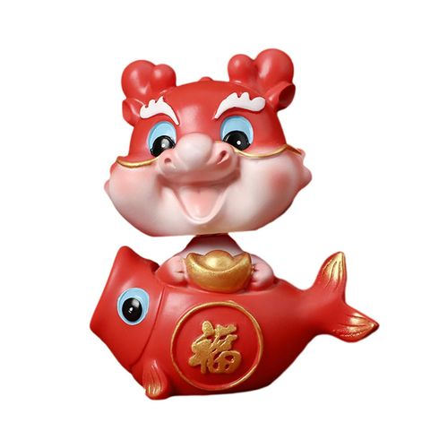 2024 Nouvel An Chinois Bobblehead Dragons Statue Décoration D'entrée De Ménage Pour Salon Chambre Rouge,Bénédiction