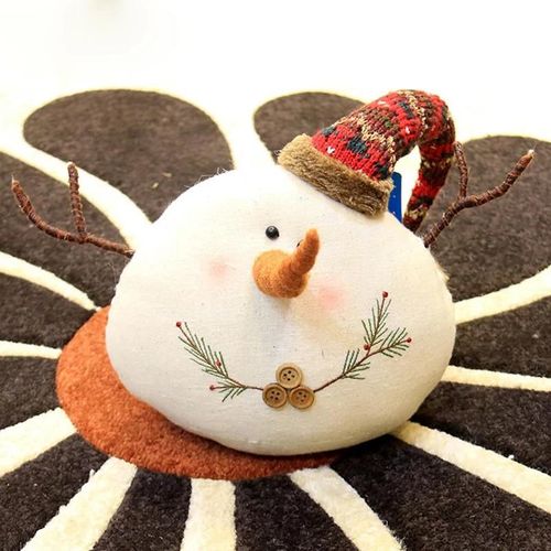 Noël Lin Décor Poupées Bonhomme de neige Figurine Vacances Noël Ornements De Fête Enfants Peluche Jouet Pour Bureau À La Maison YH16516 Chapeau Tricoté