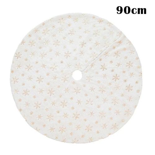 Durable Arbre De Noël Jupe Peluche Brodé Décoration Tissu Sequin Décoration D'intérieur Or,90cm