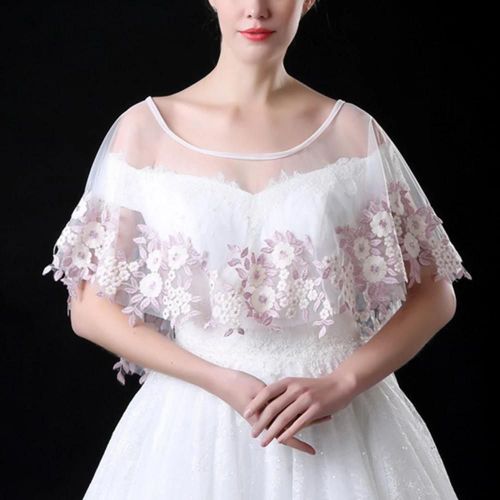 Femme D'été Veste De Mariage Boléro Rose Fleur Broderie Applique Tassel Châle