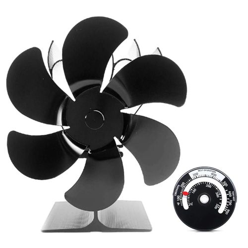 Ventilateur de poêle à bois à 6 pales Ventilateur de cheminée silencieux à haut rendement pour poêle à bois Costume blanc
