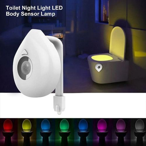 Changement De Couleur Led Capteur Automatique Goutte D'eau Lumière De Toilette 8 Couleurs Led Toilette Veilleuse