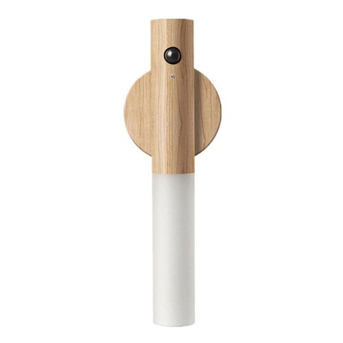 Applique Murale Portable Capteur De Corps Intelligent Veilleuse Led Charge Usb Lampe D'armoire Magnétique Frêne Bois