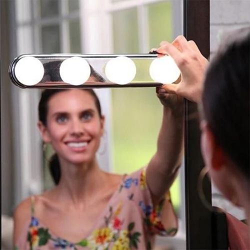 4 Ampoule Led Maquillage Miroir Lumière Ventouse Installation Coiffeuse Vanité Lumière Applique Murale