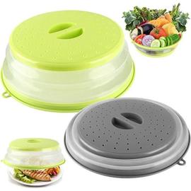 Cloche Micro Ondes- Couvercle pliable couverture de protection  anti-éclaboussures Passoire pour Fruits et Légumes sans