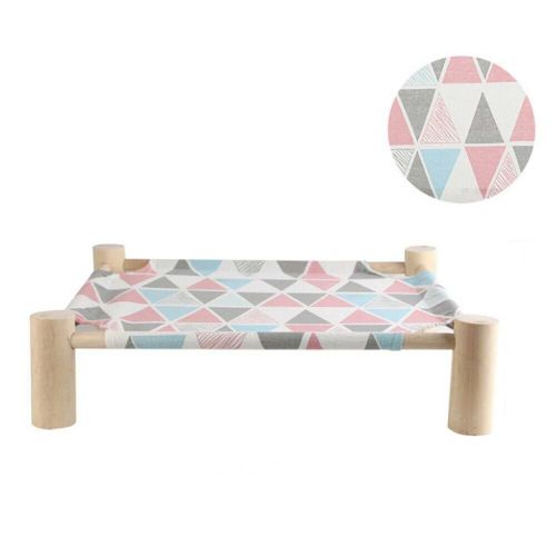 Chat Hamac Suspendu En Bois Repos Lit Maison Doux Respirable Portable Animaux De Compagnie Fournitures Bleu Rose