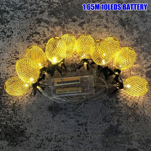 LED Ananas En Forme Veilleuse Fée Lumière String Rideau Fruit Lampe Fête Chambre À La Maison Vacances Noël Fête Décor Or,1.65m 10leds Batterie