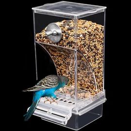 Mangeoire À Oiseaux Automatique Design Incurvé Avec Couvercle Pour Accessoires De Calopsitte Transparent