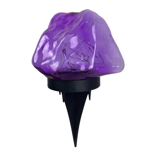 Lampadaire Coloré En Forme De Pierre Précieuse Lampe Décorative De Jardin Élégante Pour Les Parcs,Les Pelouses,Les Patios,Le Violet