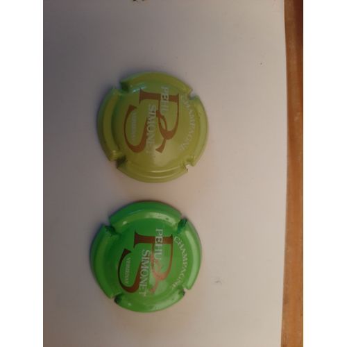 Rare ! Lot De 2 Capsules Du Champagne Pehu Simonet 2 Nuances De Vert !