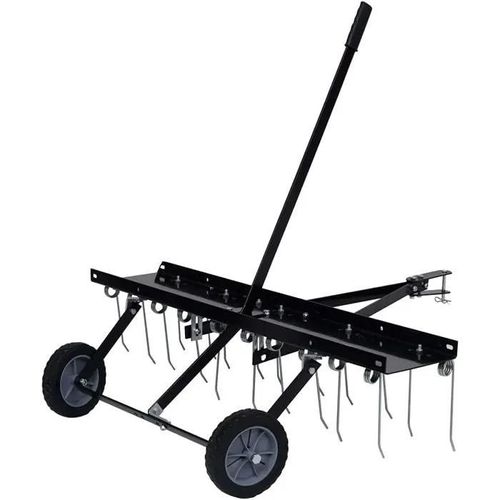 Scarificateur tracté 100 cm ¿ Pour tondeuse autoportée ou tracteur de pelouse ¿ Râteau à gazon robuste