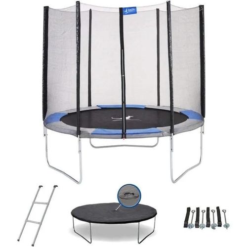 Trampoline Rond Avec Filet, Échelle, Bâche Et Kit Ancrage Ø250