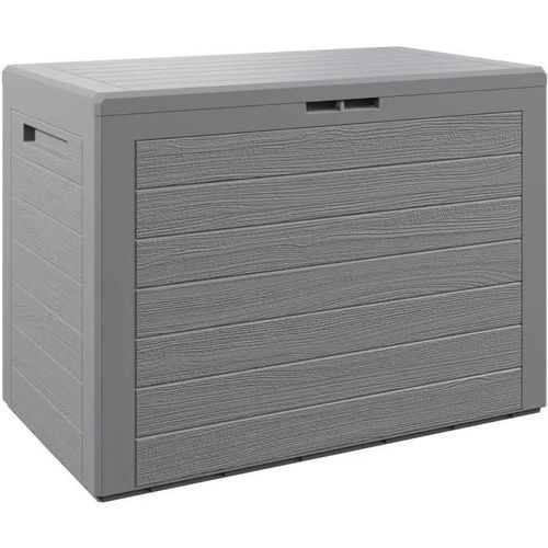 Coffre De Rangement 190 L Gris Poignées Latérales Malle De Rangement Intérieur Extérieur Jardin Terrasse Balcon