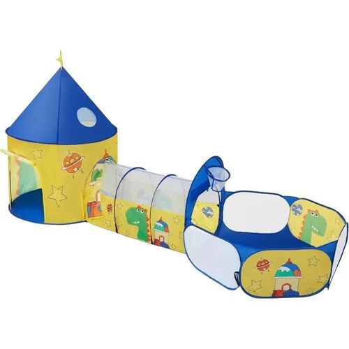 Aire De Jeux 3-En-1, Parc Enfant Pop-Up, Avec Tente, Tunnel, Piscine À Balles, Thème Princesse Licorne
