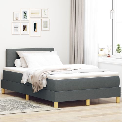 Vidaxl Lit À Tiroir Avec Matelas Gris Foncé 120x190 Cm Tissu