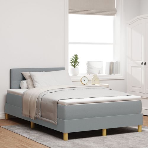 Vidaxl Lit À Ressort Avec Matelas Gris Clair 120x190 Cm Tissu