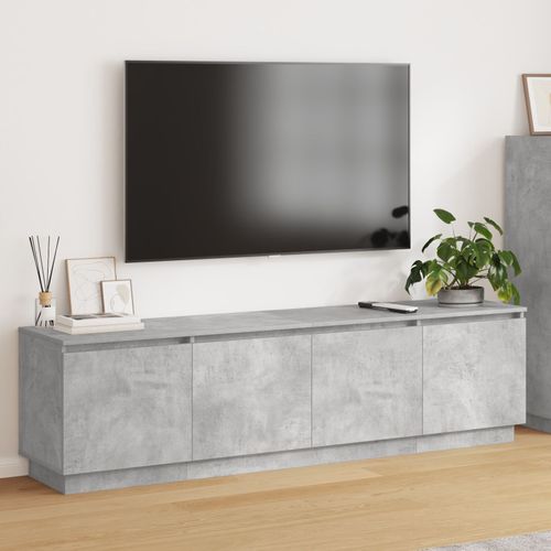 Vidaxl Meuble Tv Avec Led Béton Gris 180x38x49 Cm Bois D'ingénierie