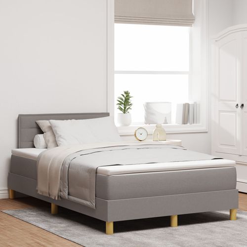 Vidaxl Lit Coffre Avec Matelas Taupe 120x190 Cm Tissu