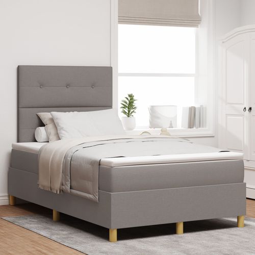 Vidaxl Lit Boxspring Avec Matelas Taupe Petit Double Tissu