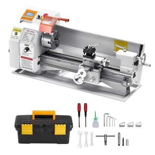 Tour à Métaux d'Établi Filetage Électrique-VEVOR-220x450 mm-Alimentation Automatique 2500 tr/min 1250 W