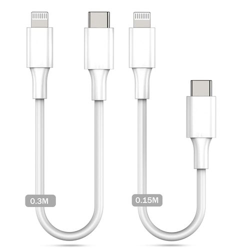 Hamiltion-Usb C Lightning Cable 30cm+15cm Certifié Mfi Lot De 2 Câbles De Chargeur Pd Courts Pour Iphone Compatibles Avec Iphone 14/13/12/11/Se/Xs/Xr/X/8/8 Plus/7/6, Airpod, Ipad/Air/Mini