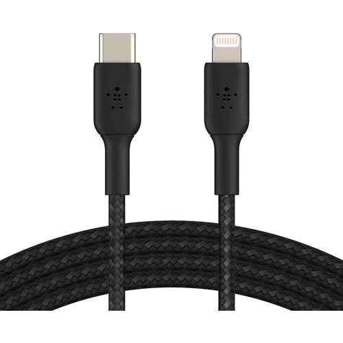 Hamiltion-Câble Usb-C Vers Lightning À Gaine Tressée (Câble De Recharge Rapide Pour Iphone 14 Et Modèles Antérieurs; Câble Boostcharge Usb-C Certifié Mfi; 2M, Noir)