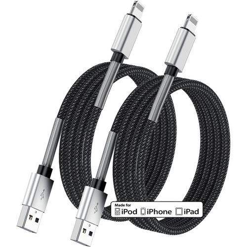 Hamiltion-Câble Iphone 3m, [Apple Mfi Certified] 2pack Lang Usb A Vers Lightning Chargeur Cable Original, 3 Mètres Apple Fast Load Cordon De Charge Pour Apple Iphone 14 Pro Max/13/12 Mini/11/Xs/X/8 P