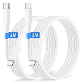 Hamiltion-Lot De 2 Câble Usb C Vers Lightning 2M [Certifié Mfi], Cable Iphone Usb C Pour Iphone 14 13 12 Pro Max/14 Plus/11/Xs/X/8, Iphone Charge Rapide Cable Lightning Usb C Cordon Iphone Fil Charge