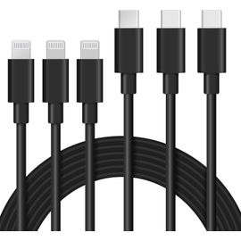 Hamiltion-Lot De 3 Câble Usb C Vers Lightning Charge Rapide Mfi Certifié Cable Iphone Usb C 2M Pour Iphone 13 12 11 Pro Max X Xr Xs Max 8 Ipad Pro 2018/Air 2019 Cable Usb C Iphone Cable-Noir
