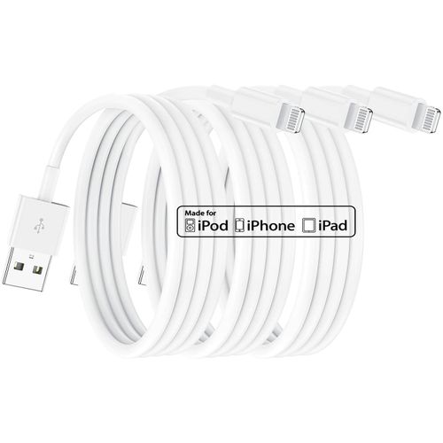 Hamiltion-Lot De 3 Chargeurs Iphone Certifiés Apple Mfi 2 M, Câble Lightning 2 Mètres Iphone Pour Apple Iphone13/12/12mini/Iphone 11/11 Pro/11 Pro Max/X/Xs/Xr/Xs Max/8/8 Plus Ipad Airpods