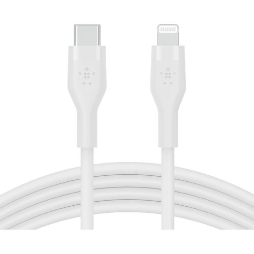Hamiltion-Câble Usb-C Vers Lightning Boostcharge Flex En Silicone (2 M), Certifié Mfi (20 W), Recharge Power Delivery Pour Iphone 14/14 Plus, 13, 12, Pro, Max, Mini, Se, Ipad, Etc. (Blanc)
