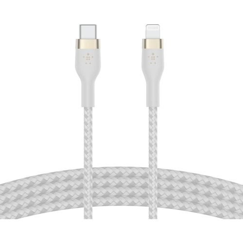 Hamiltion-Câble À Gaine Tressée Usb-C Vers Lightning Boostcharge Pro Flex (1 M), Certifié Mfi (20 W), Recharge Power Delivery Pour Iphone 13, 12, 11, Pro, Max, Mini, Se, Ipad, Etc. (Blanc)