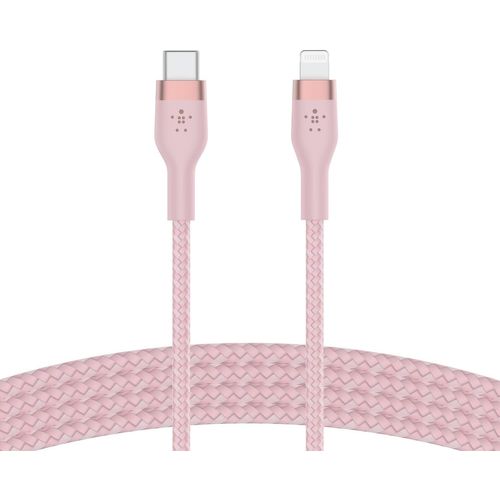 Hamiltion-Câble À Gaine Tressée Usb-C Vers Lightning Boostcharge Pro Flex (1 M), Certifié Mfi (20 W), Recharge Power Delivery Pour Iphone 14/14 Plus, 13, 12, Pro, Max, Mini, Se, Ipad, Etc. (Rose)