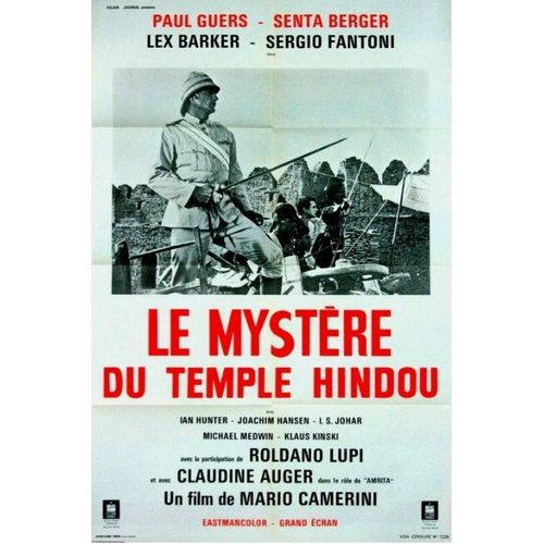 Le Mystère Du Temple Hindou - Affiche Originale De Cinéma - Format 80x120 Cm -Un Film De Mario Camerini Avec Lex Barker, Senta Berger, Paul Guers, Claudine Auger, Sergio Fantoni, Kali Yug - Année 1963