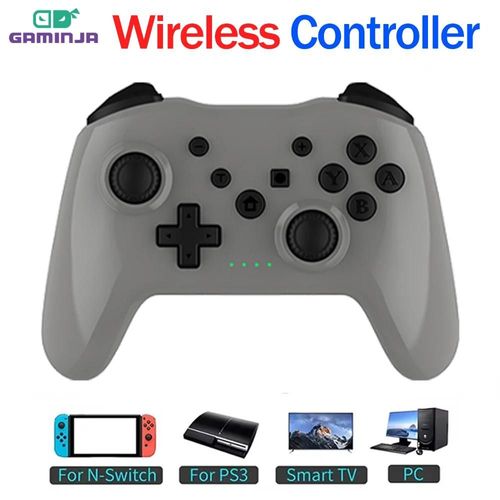 Gaminja 360 ° Contrôleur Bluetooth Sans Fil À Bascule, Manette De Jeu Bt Sans Latence, Vibration Hd, Joystick Pc Pour Nintendo Switch Grey