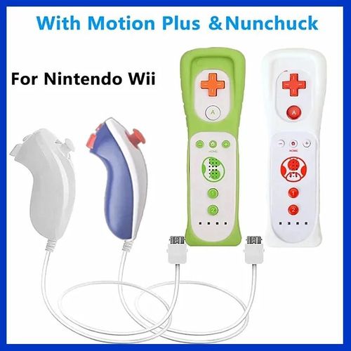 1 paire de contrôleurs Wii Nunchuck, ensemble de télécommande Motion Plus, manette de jeu pour Nintendo Wii, contrôle des jeux WII Naked head