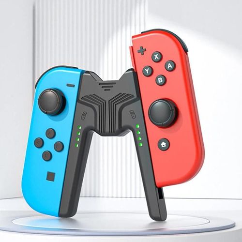Support De Poignée De Charge Pour Nintendo Switch, Contrôleur Joycon, Station De Charge Avec Led Pour Ns Oled Joycon, 2023 White
