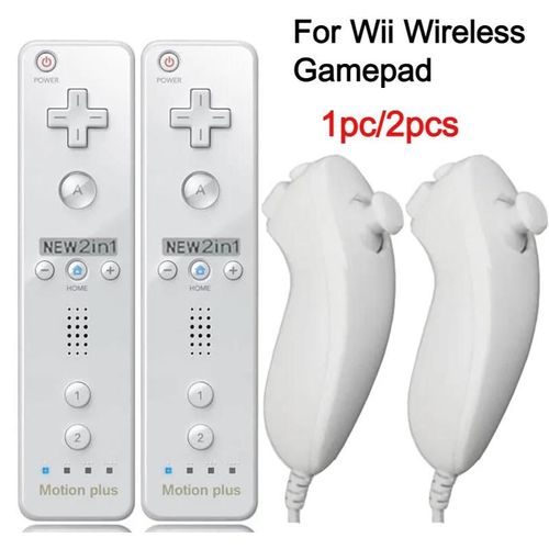 Une Paire De Télécommandes Avec Contrôleur Nunchuck Pour Le Contrôle Des Jeux Wii Pour Manette De Jeu Sans Fil De Console Wii Avec Motion Plus Green Red- 2 Set