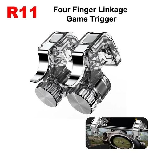 Accessoires De Jeu Pour Téléphone Portable, 2 Pièces, Déclencheur De Jeu R11 Pour Pubg Aim Shoot L1 R1, Bouton Clé Abs, Contrôleur De Manette De Jeu Pour Ios Android R11-Silver Standard