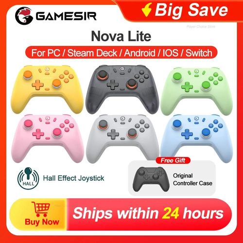Gamesir Switch Contrôleur Manettes Pc Nova Lite Contrôle Pour Nintendo Switch Steam Android Ios Téléphone Effet Hall Joystick Yellow