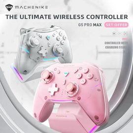 Machenike G5pro Max Contrôleur De Jeu Avec Station De Charge Rgb Manette De Jeu Sans Fil Effet Hall Joystick Déclencheur Pour Commutateur Pc Téléphone White
