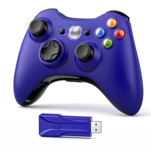 Manette De Jeu Xbox 360 2.4g, Pour Xbox 360/Slim/Elite/Winodow/Pc, Contrôleur Vidéo Sans Fil, Joystick À 6 Axes, Double Vibration 2.4g-Red