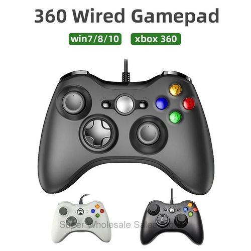 Pour Xbox 360 Contrôleur De Jeu Filaire Manette De Jeu Filaire Usb Pour Microsoft Xbox 360, Pc Windows 7,8,10 Avec Turbo À Double Vibration White