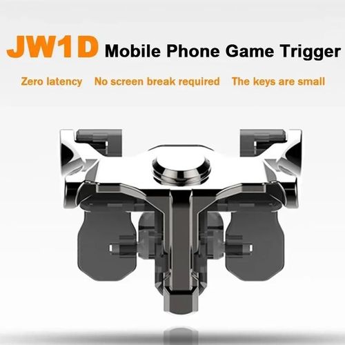 Contrôleur De Manette De Jeu Pour Téléphone Portable Jw1d, Déclencheur De Jeu À 4 Doigts Pour Pubg Aim Shooter L1r1, Bouton Clé En Alliage Pour Ios Android Universel Jw1d With Game Finger Cot