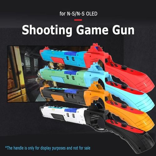 Poignée Corps Sens Pistolet Jeu Pistolet Forme Poignée Pour Contrôleur De Commutateur Joycon Accessoires Pour Ns Oled Jeu Mitrailleuse Support Orange