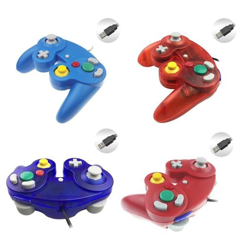 Contrôleur De Jeu Filaire Avec Interface Usb 4 Couleurs, Manette De Jeu Avec Pilote De Disque Pour Jeux Pc, Pas Pour Ngc Purple